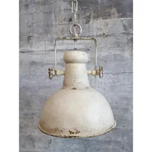 Produkt Béžové antik kovové závěsné světlo Factory Lamp - Ø32*40 cm Chic Antique