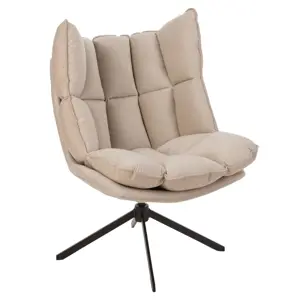 Produkt Béžové sametové relaxační křeslo Chair Relax Bubby Beige - 78*73*92cm J-Line by Jolipa