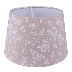 Béžové stínidlo lampy s květy růží - Ø 26*16 cm / E27 Clayre & Eef
