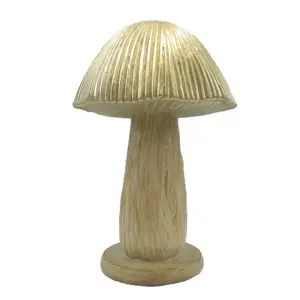 Béžovo-hnědá dekorace houba Mushroom - Ø 13*20 cm  Clayre & Eef