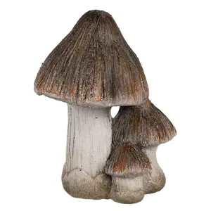 Béžovo-hnědá keramická dekorace houby Mushroom - 10*8*13 cm Clayre & Eef