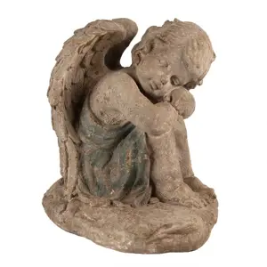 Produkt Béžovo-zelená antik dekorace socha anděl Angel Baroque - 37*27*36 cm Clayre & Eef