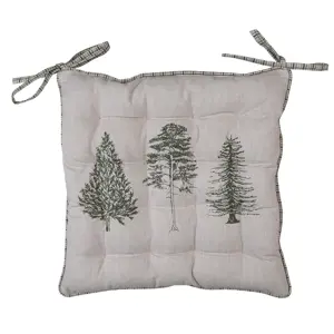 Produkt Béžový podsedák s výplní se stromky Natural Pine Trees - 40*40*4 cm Clayre & Eef