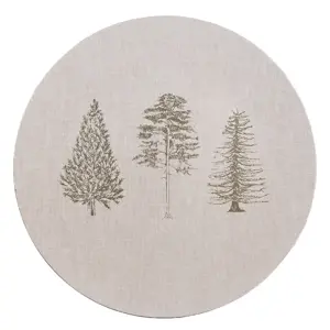 Produkt Béžový servírovací talíř se stromky Natural Pine Trees - Ø 33*1 cm Clayre & Eef