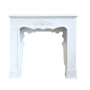 Bílá antik dekorativní krbová římsa French Mantelpiece - 100*23*95cm Chic Antique