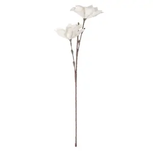 Bílá dekorační květina - 77 cm Clayre & Eef