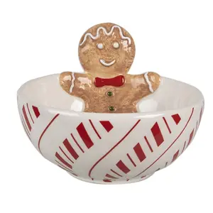 Produkt Bílá keramická miska Perníček Gingerbread -  Ø 12*6 cm / 250 ml Clayre & Eef