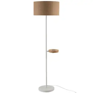 Bílá kovová stojací lampa s nabíjením na telefon Metvit-  Ø 45*166cm / E27 J-Line by Jolipa