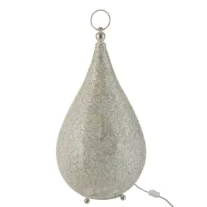 Bílá kovová stolní lampička Oriental drop- Ø 31*60 cm J-Line by Jolipa