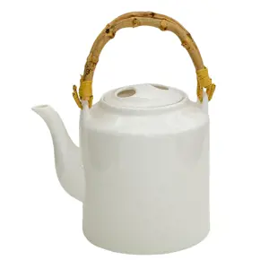 Produkt Bílá porcelánová konvice na čaj Nia - Ø 13*23 cm / 1500 ml Clayre & Eef