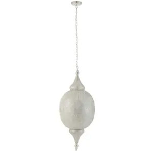 Produkt Bílé kovové závěsné světlo/lustr Oriental drop- Ø 41*164 cm J-Line by Jolipa