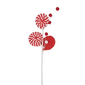 Produkt Bílo-červený vánoční zápich lízátka Lollipop - 12*1*42 cm Clayre & Eef