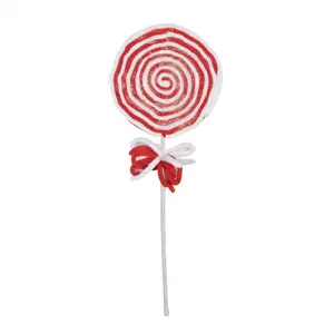 Produkt Bílo-červený vánoční zápich lízátka Lollipop - 15*1*41 cm Clayre & Eef