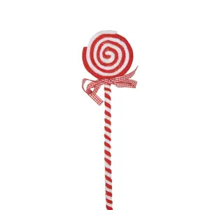 Produkt Bílo-červený vánoční zápich lízátka Lollipop - 9*1*41 cm Clayre & Eef