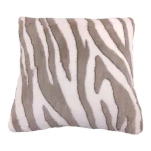 Bílo hnědý čtvercový polštář Zebra - 45*45*15cm Mars & More