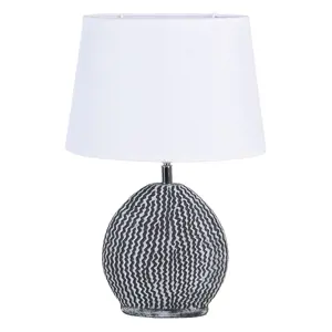 Produkt Bílo šedivá stolní lampa Val s bílým stínidlem - 26*19*38 / E27 Clayre & Eef