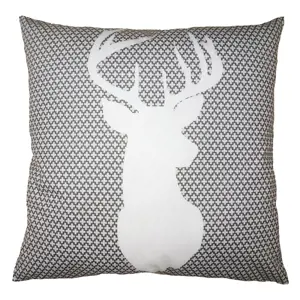 Produkt Bílo-šedý povlak na polštář s jelenem White&Grey Deer - 45*45 cm Clayre & Eef