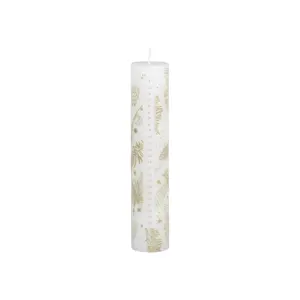 Produkt Bílo-zlatá adventní svíčka s čísly 1-24 Advent Candle - Ø 5*25cm / 60h Chic Antique