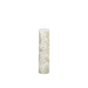 Produkt Bílo-zlatá adventní svíčka s čísly 1- 4 Advent Candle - Ø 5*20cm / 48h Chic Antique