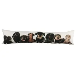 Produkt Bílý bavlněný dlouhý polštář s jezevčíky Dachshunds - 90*20*10cm Mars & More