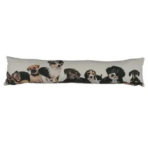 Produkt Bílý bavlněný dlouhý polštář se štěnátky Puppies - 90*20*10cm Mars & More