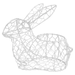 Produkt Bílý drátěný dekorační košík králík Bunny M - 25*13*22 cm Clayre & Eef