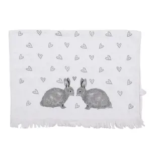 Produkt Bílý froté kuchyňský ručník s králíčky a srdíčky Bunnies in Love I - 40*66 cm Clayre & Eef