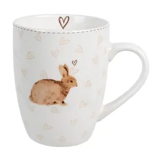 Produkt Bílý hrnek s králíčkem a srdíčky Bunnies in Love - 12*8*10 cm / 350 ml Clayre & Eef