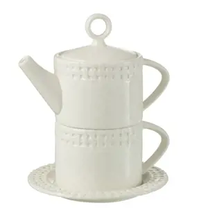 Produkt Bílý keramický Tea for One Hella White - 18*16*22 cm J-Line by Jolipa