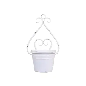 Bílý nástěnný obal na květináč Planter white - 20*17*34cm Chic Antique