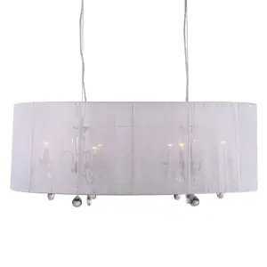 Produkt Bílý oválný lustr Merel White - 100*46*34 cm / 6*E14 Collectione