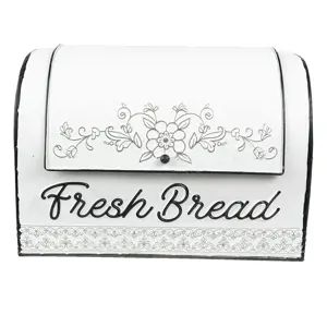 Produkt Bílý plechový retro chlebník Fresh Bread - 30*20*20 cm Clayre & Eef