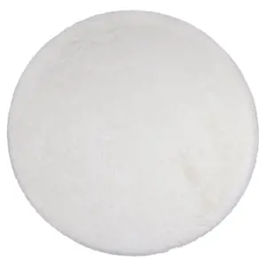 Bílý plyšový měkoučký kulatý koberec Soft Teddy White Off - Ø 120cm  Mars & More