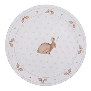 Produkt Bílý servírovací talíř s motivem králíčků a srdíček Bunnies in Love - Ø 33*1 cm Clayre & Eef