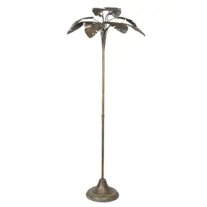 Produkt Bronzová antik kovová stojací lampa s dekorem listů - 64*64*165 cm/ 3*40W Clayre & Eef