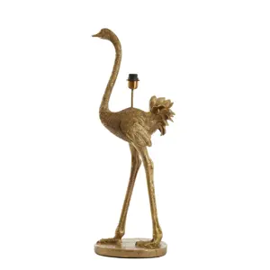 Bronzová antik stolní lampa pštros Ostrich bronze - 38*27*95 cm / E27 Light & Living