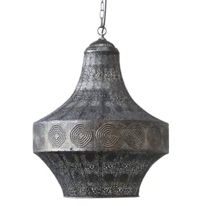 Bronzový antik kovový lustr se vzorem Vire - 47*59 cm/ E27/ 40W Chic Antique