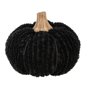 Produkt Černá látková dekorace dýně Pumpkin - Ø 12*10 cm Clayre & Eef