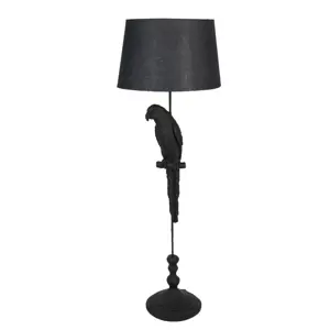 Produkt Černá stojací lampa s dekorací papouška – Ø 40*121 cm E27 /max 1*60W Clayre & Eef