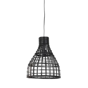 Produkt Černé ratanové závěsné světlo Puerto - Ø 34*41cm Light & Living