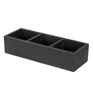 Produkt Černý antik dřevěný dekorativní box se 3mi přihrádkami Silen - 33*12*7 cm Clayre & Eef