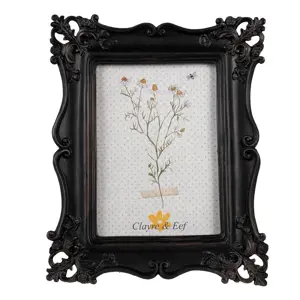 Produkt Černý fotorámeček s květinovými ornamenty - 20*2*25 cm / 13*18 cm Clayre & Eef