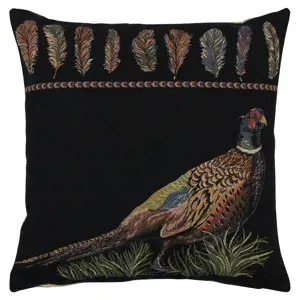 Produkt Černý gobelínový polštář bažant Pheasant - 45*43*16cm Mars & More