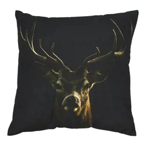 Černý polštář s jelenem Black Deer - 50*10*50cm Mars & More