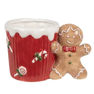 Produkt Červený keramický hrneček Perníček Gingerbread - 15*10*10 cm  / 350 ml Clayre & Eef