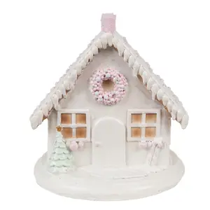 Cukrová svítící perníková chaloupka Gingerbread House - 13*13*13 cm / 2*AAA Clayre & Eef