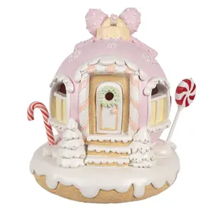 Cukrový domek s Led světýlky Gingerbread House  - 14*12*14 cm/ 3*AAA Clayre & Eef