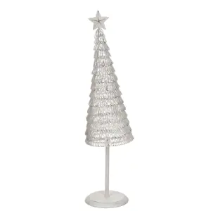 Produkt Dekorace bílý antik drátěný vánoční stromeček Tree - Ø 10*40 cm J-Line by Jolipa