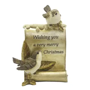 Produkt Dekorace soška ptáčci Merry Christmas - 10*5*15 cm Clayre & Eef