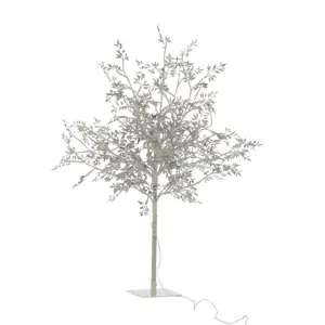 Dekorace stříbrný svítící stromeček Tree leaves silver M - Ø 60*100 cm J-Line by Jolipa